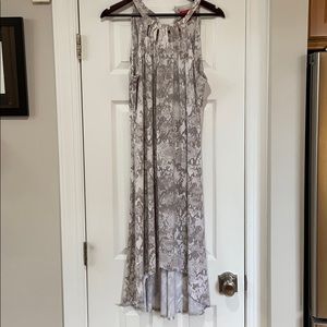 Jennifer Lopez snakeskin dress w/ metal trim neck